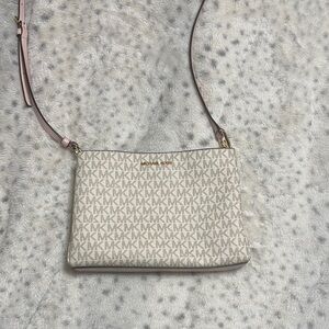 Michael Kors Beige Monogram Crossbody Bag
